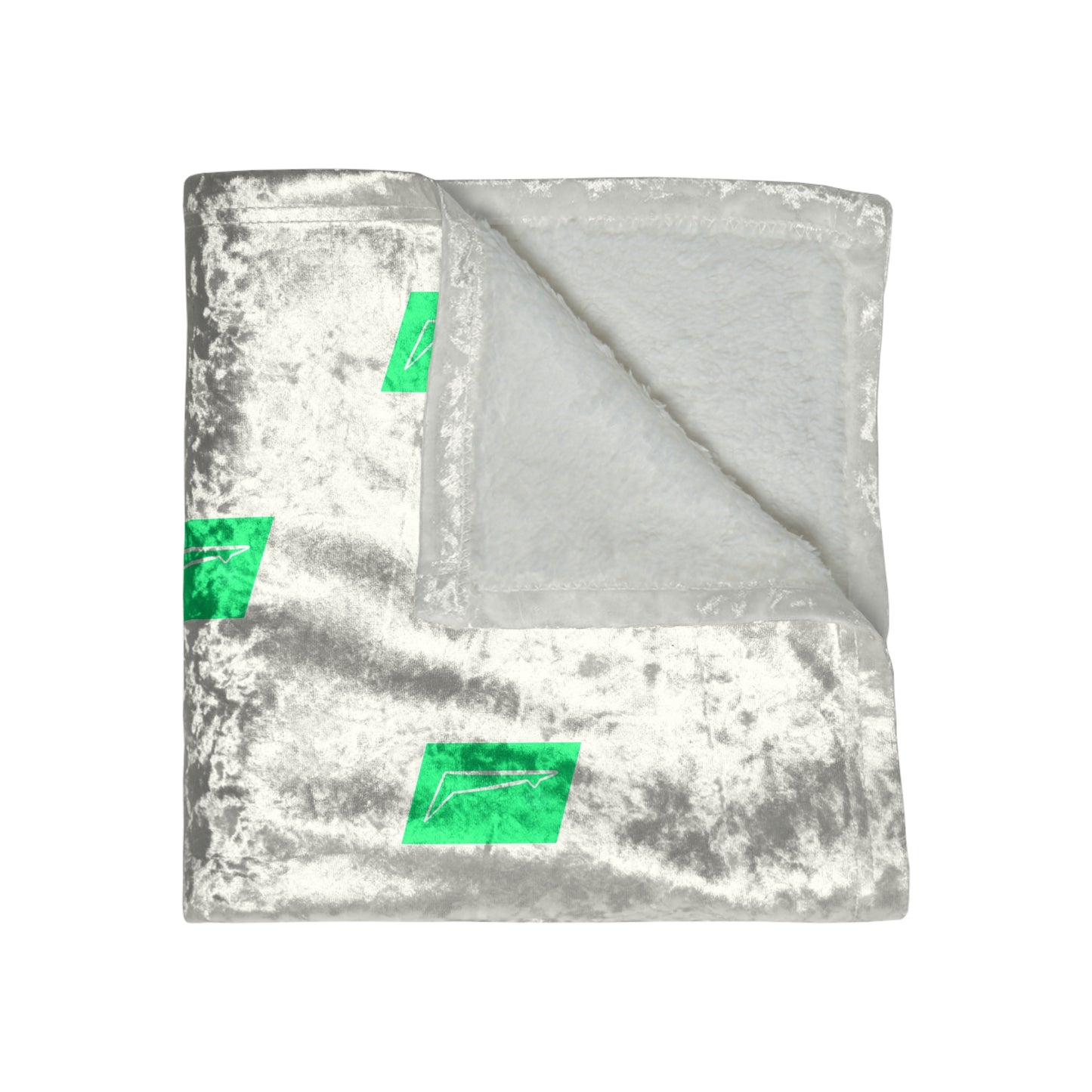 Dudda$ "Aqua-White" Crushed Velvet Blanket