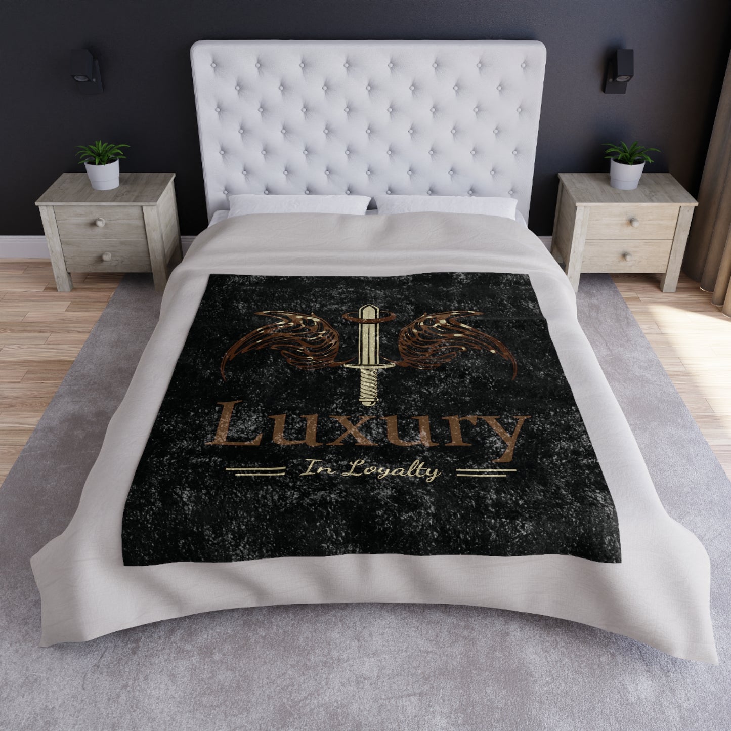 Dudda$ L.I.L "Brownie-Black" Crushed Velvet Blanket