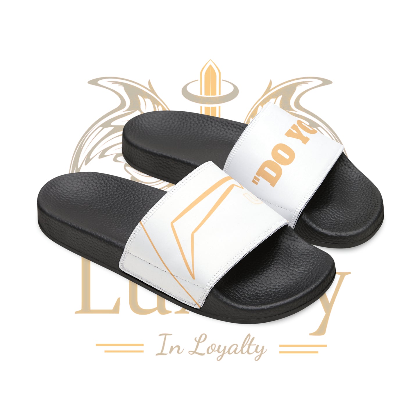 Dudda$ "Beach Brown" White Slides (Mens)
