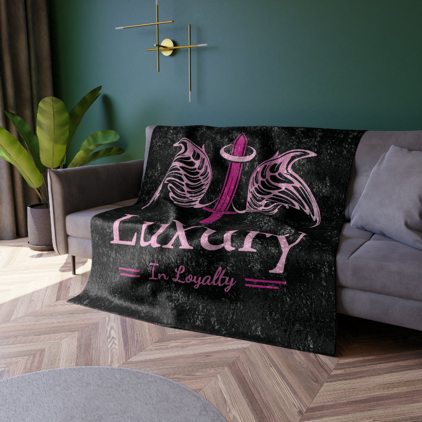 Dudda$ L.I.L "Pink Heat-Black" Crushed Velvet Blanket