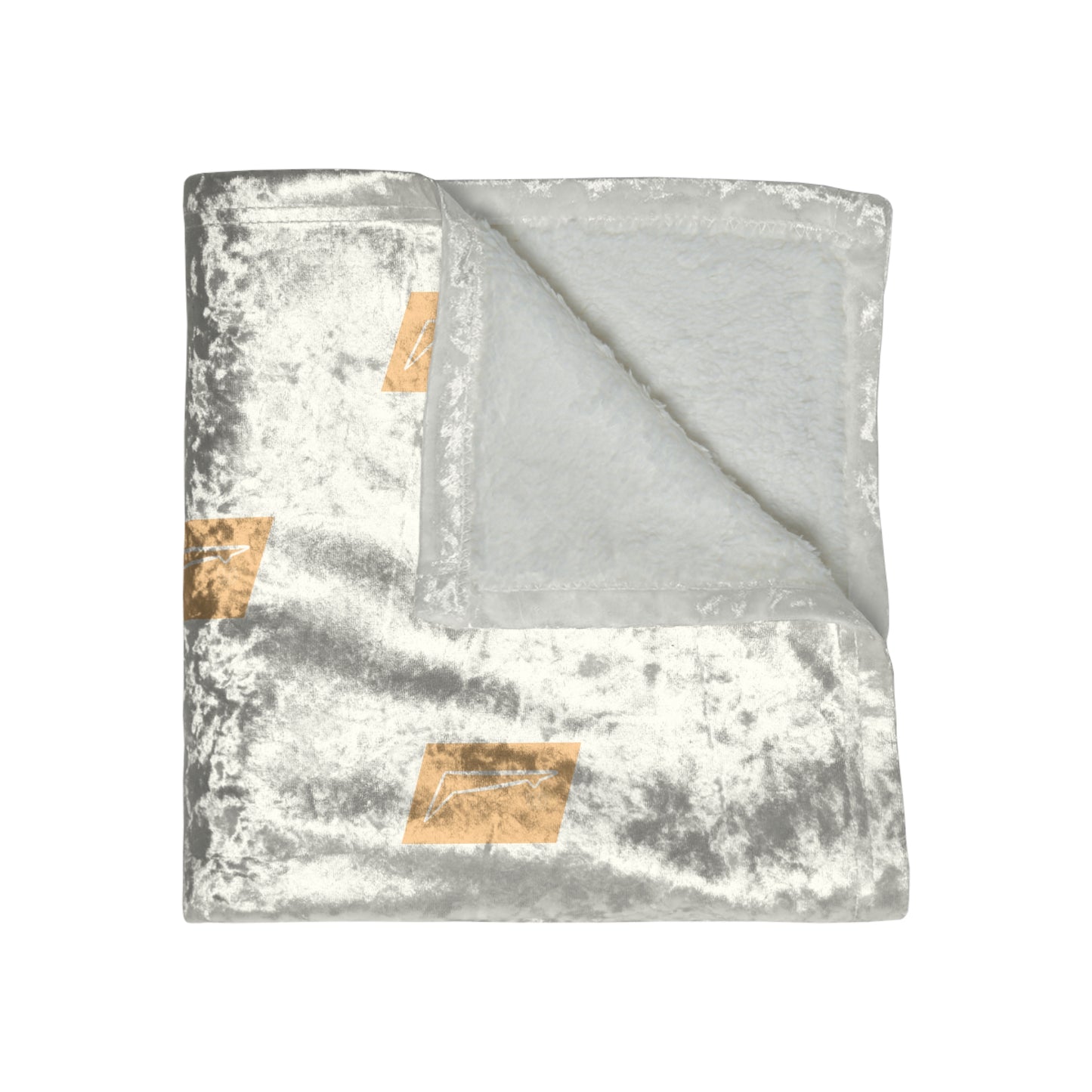 Dudda$ "Beach Brown-White" Crushed Velvet Blanket