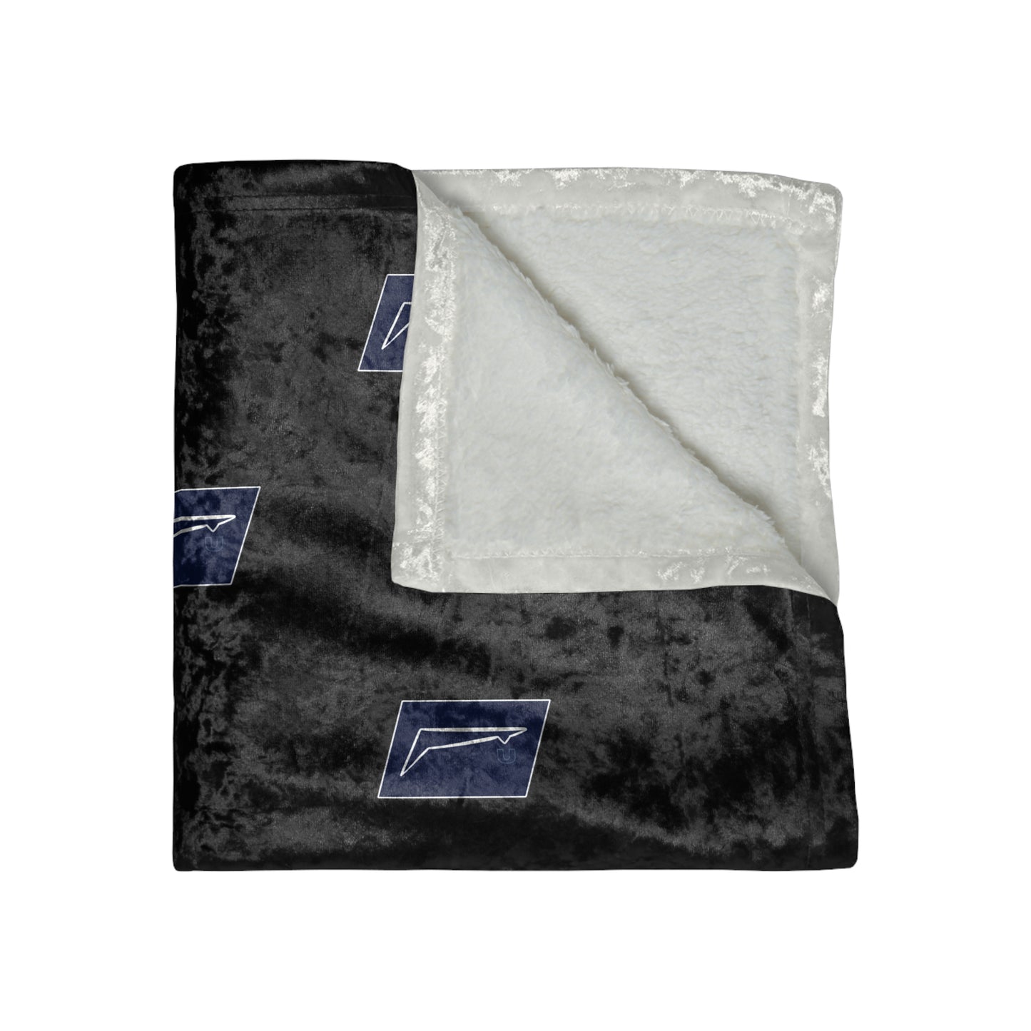 Dudda$ "Navy-Black" Crushed Velvet Blanket