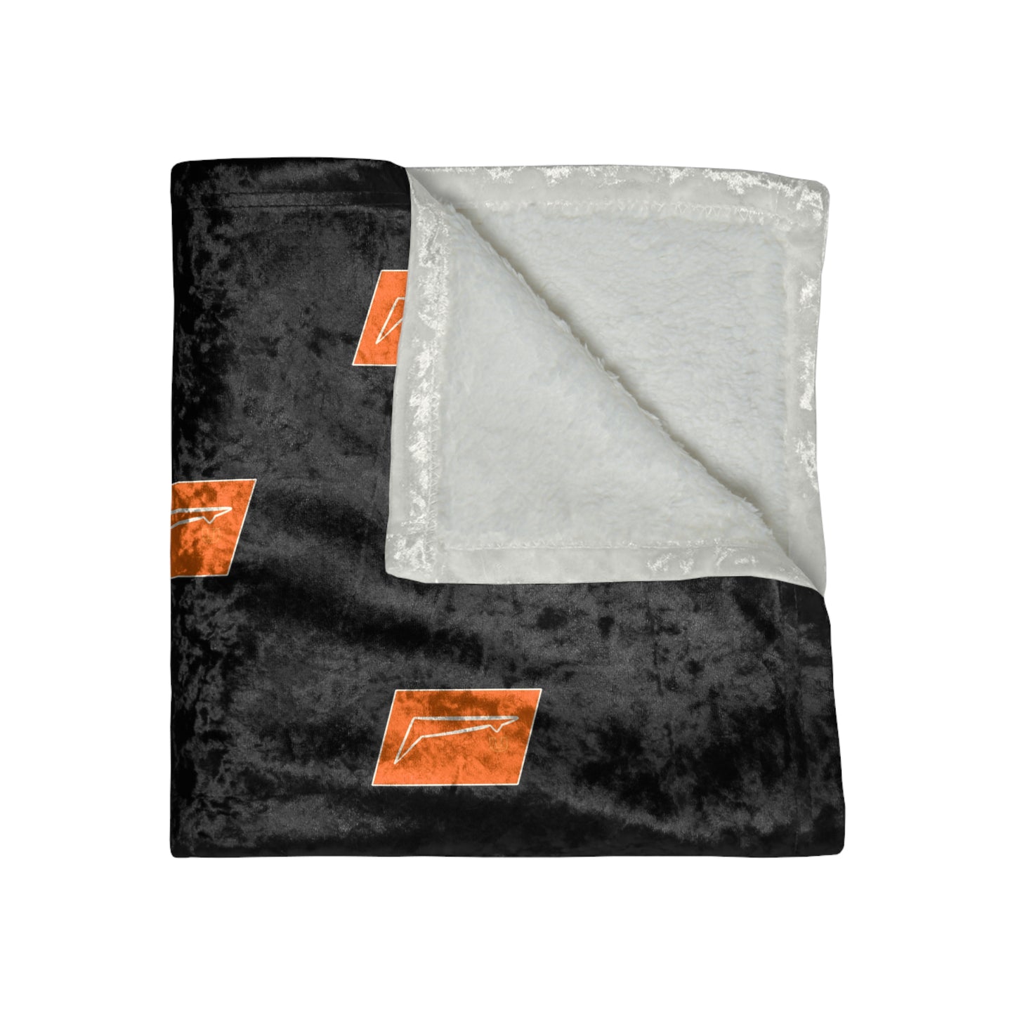 Dudda$ "Summer Orange-Black" Crushed Velvet Blanket