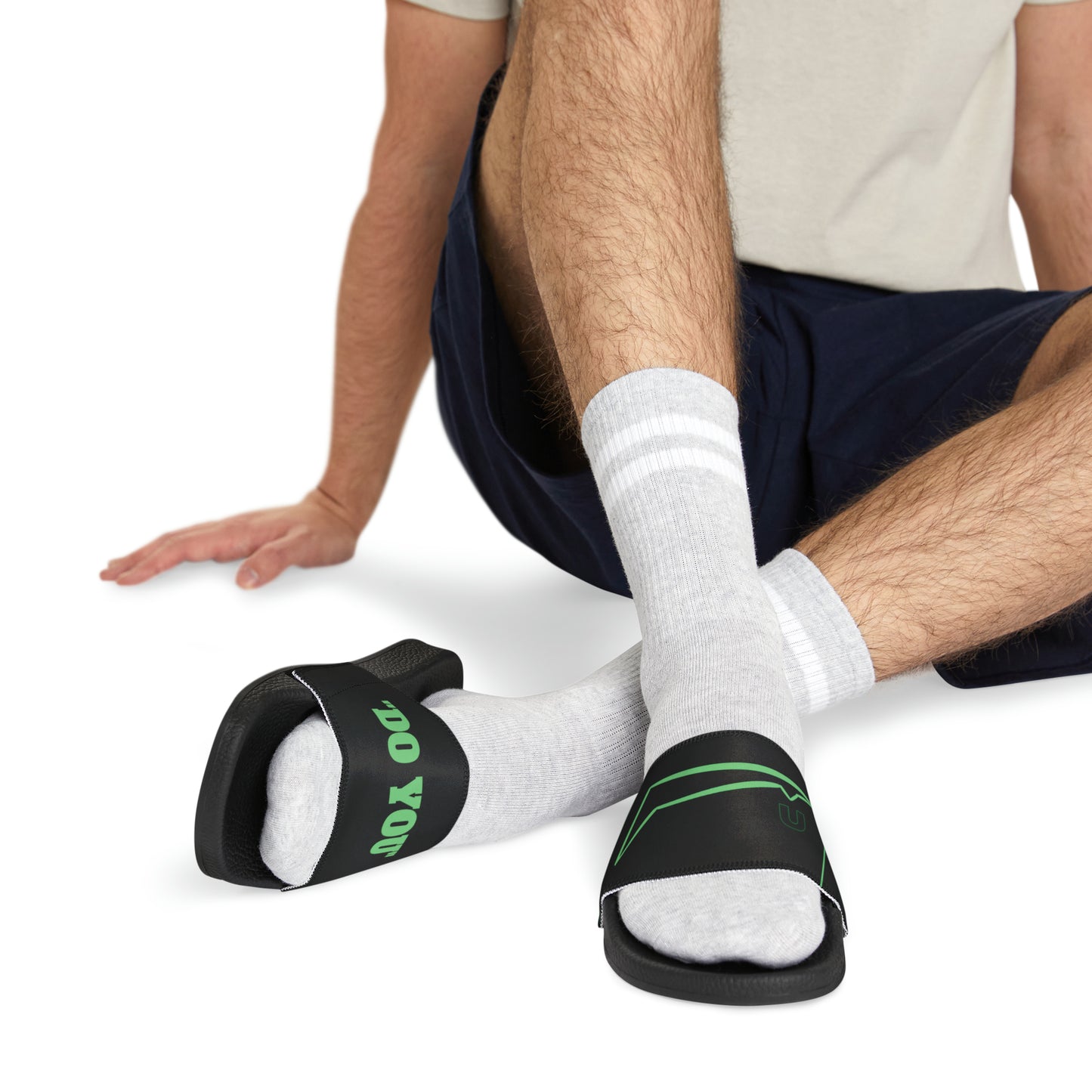 Dudda$ "Aqua" Black Slides (Mens)