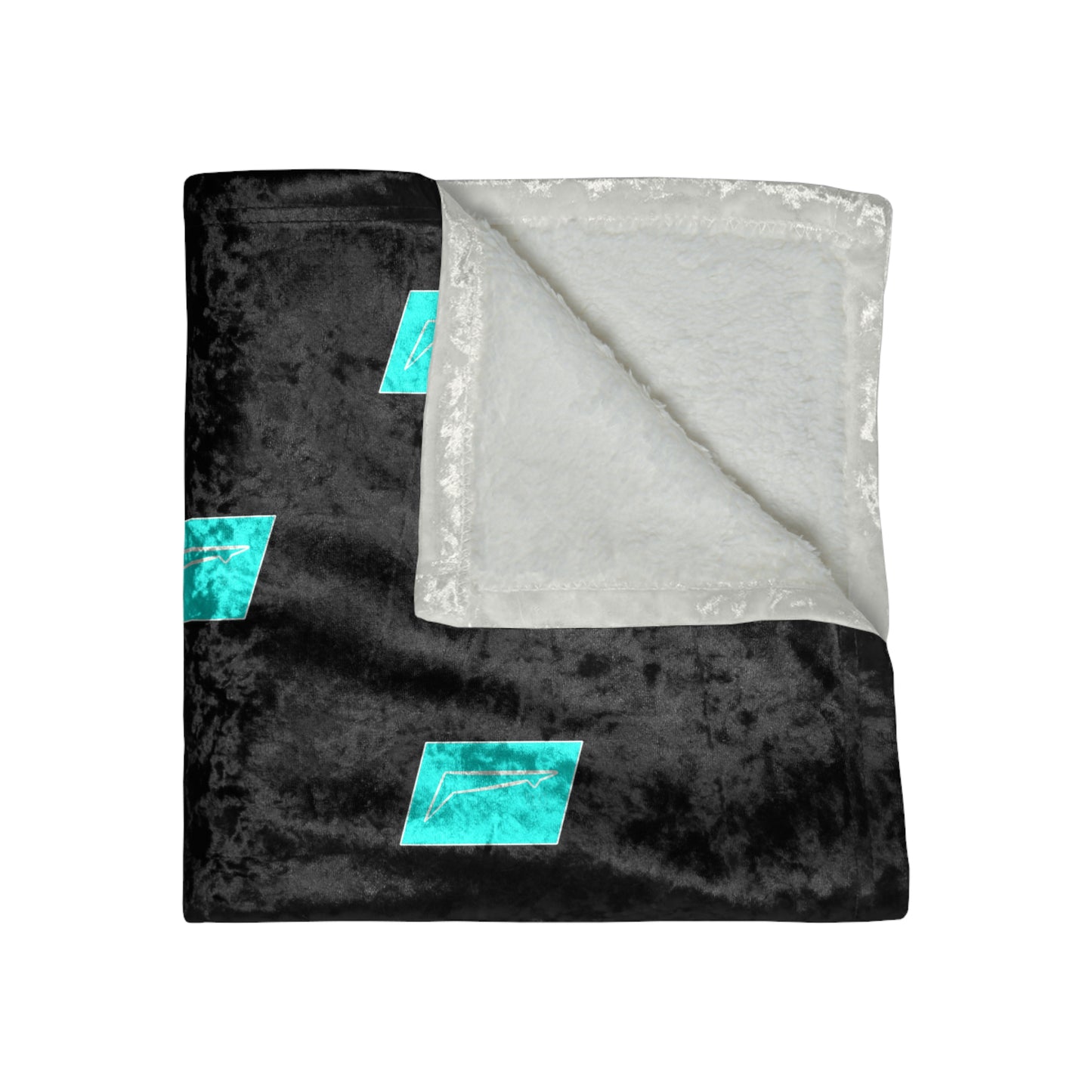 Dudda$ "Lightning Blue-Black" Crushed Velvet Blanket