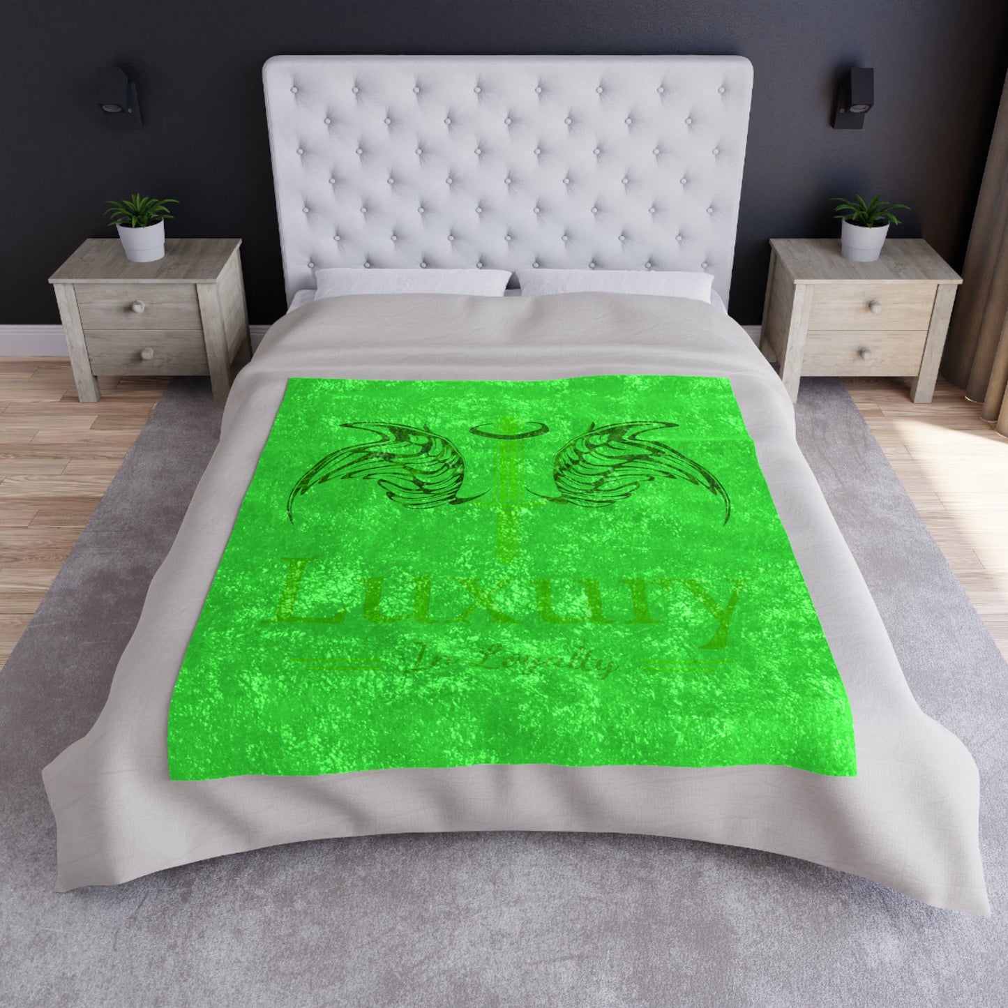 Dudda$ L.I.L "Lime Elite" Crushed Velvet Blanket