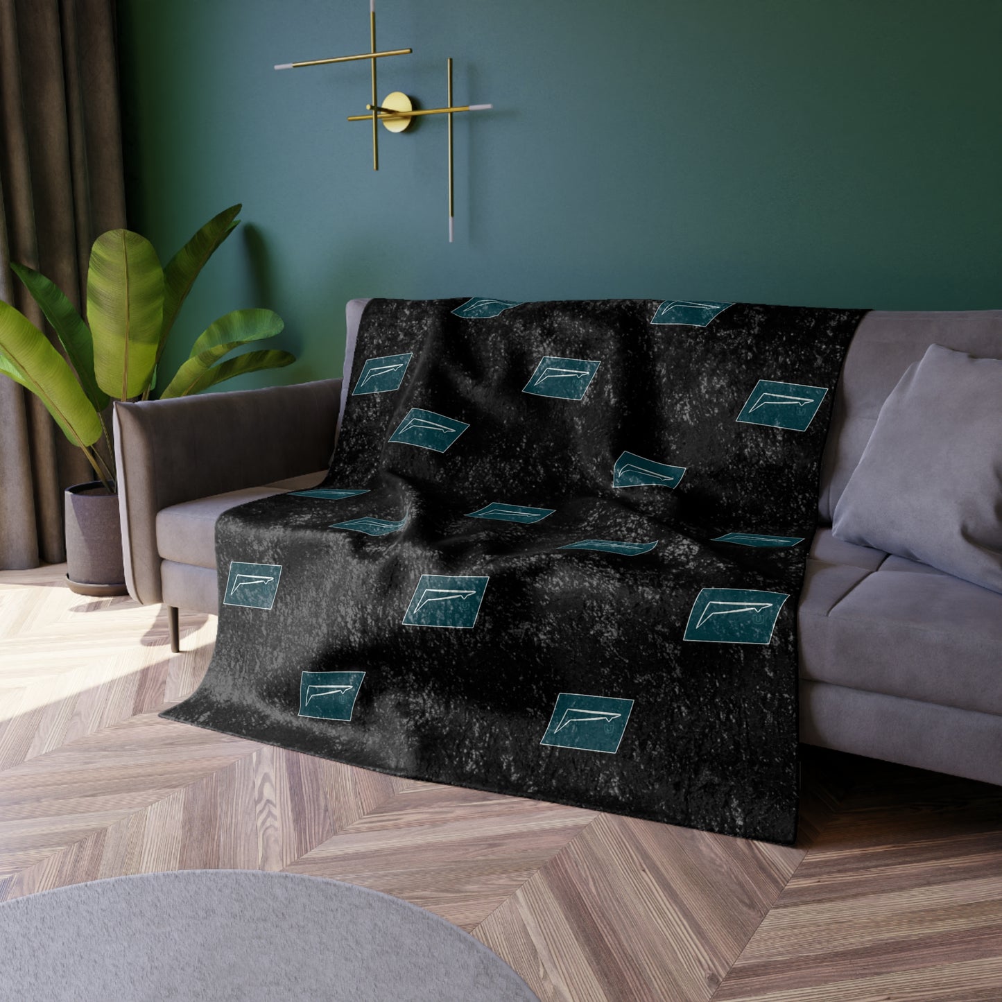 Dudda$ "Stargazer-Black" Crushed Velvet Blanket