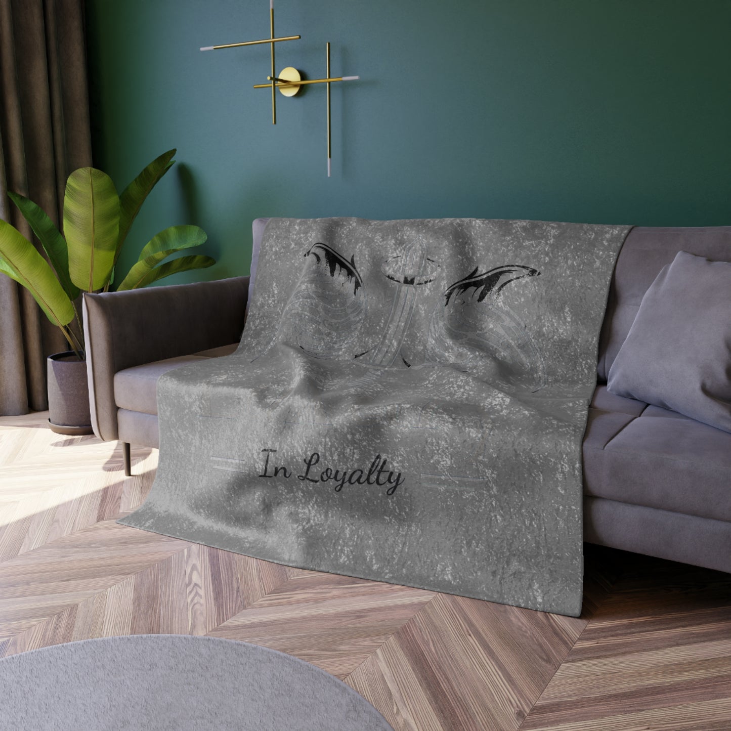Dudda$ L.I.L "Wolf Grey" Crushed Velvet Blanket