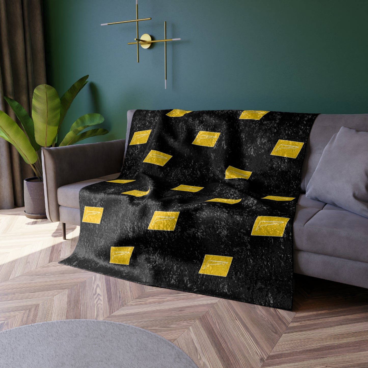 Dudda$ "Lemonade-Black" Crushed Velvet Blanket