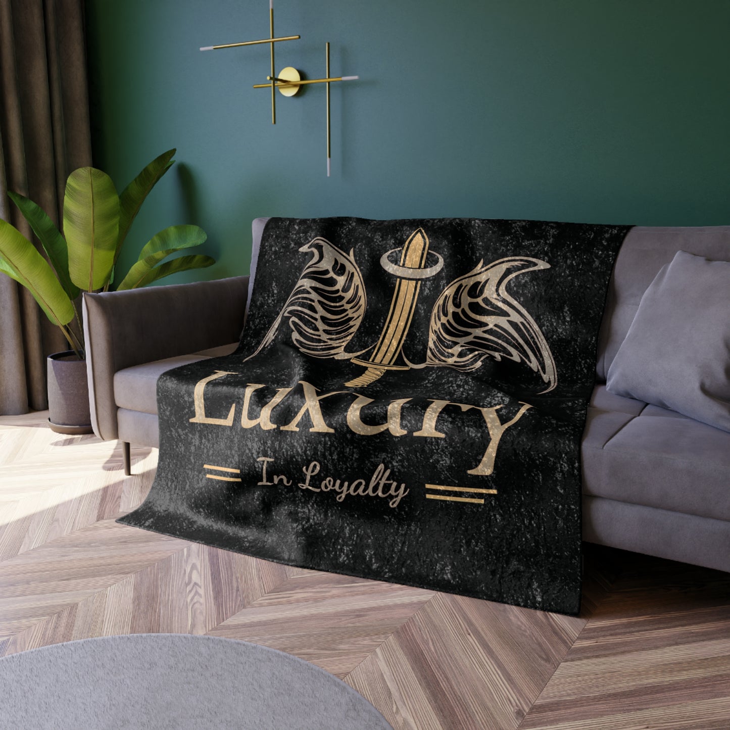 Dudda$ L.I.L "Beach Brown-Black" Crushed Velvet Blanket