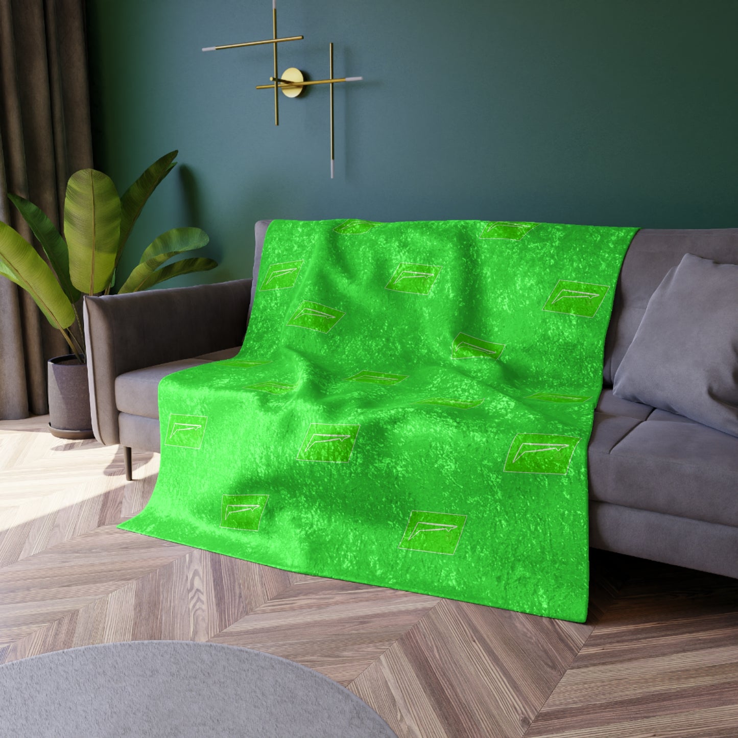 Dudda$ "Lime Elite" Crushed Velvet Blanket