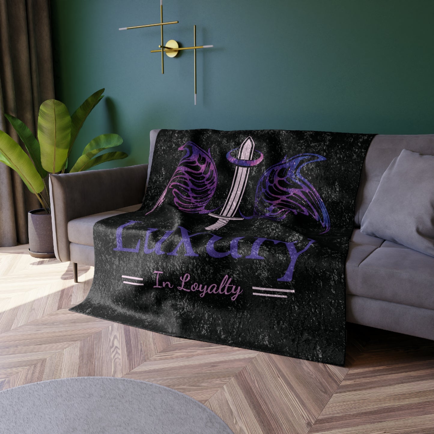 Dudda$ L.I.L "Purple Pilot-Black" Crushed Velvet Blanket