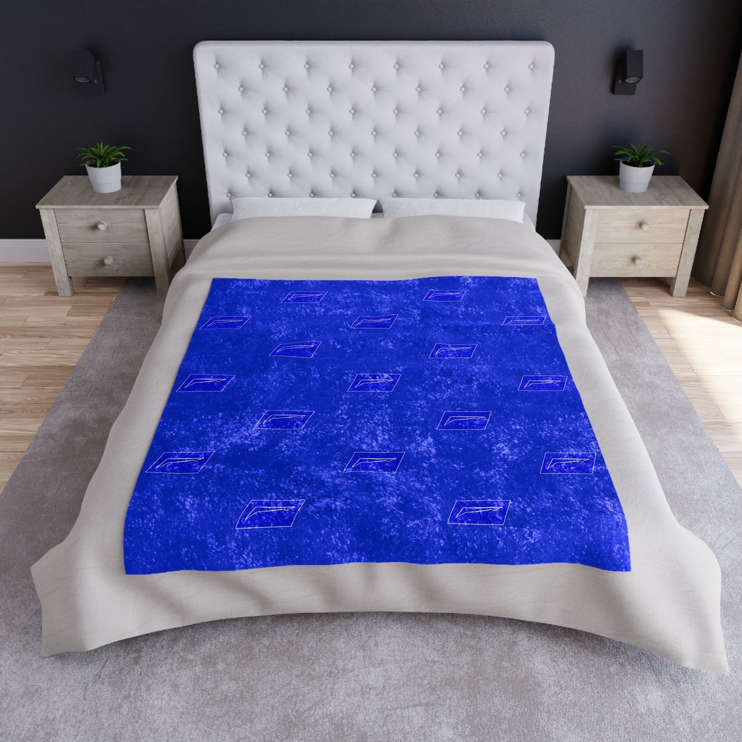Dudda$ "Big Blue" Crushed Velvet Blanket