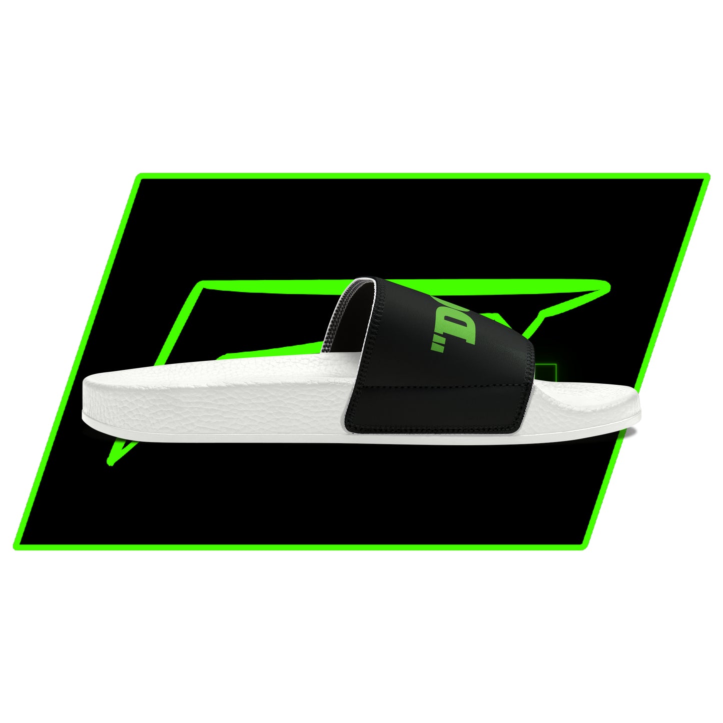 Dudda$ "Lime Elite" Black Slides (Mens)