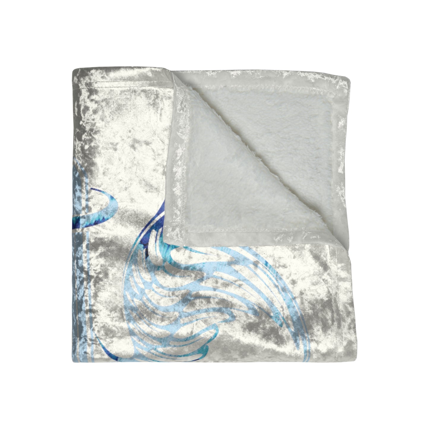 Dudda$ L.I.L "NC Blue-White" Crushed Velvet Blanket