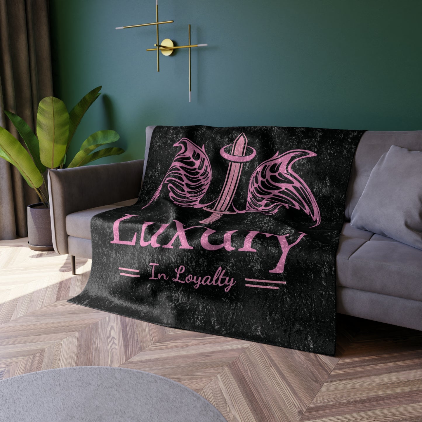 Dudda$ L.I.L "Barbie Pink-Black" Crushed Velvet Blanket