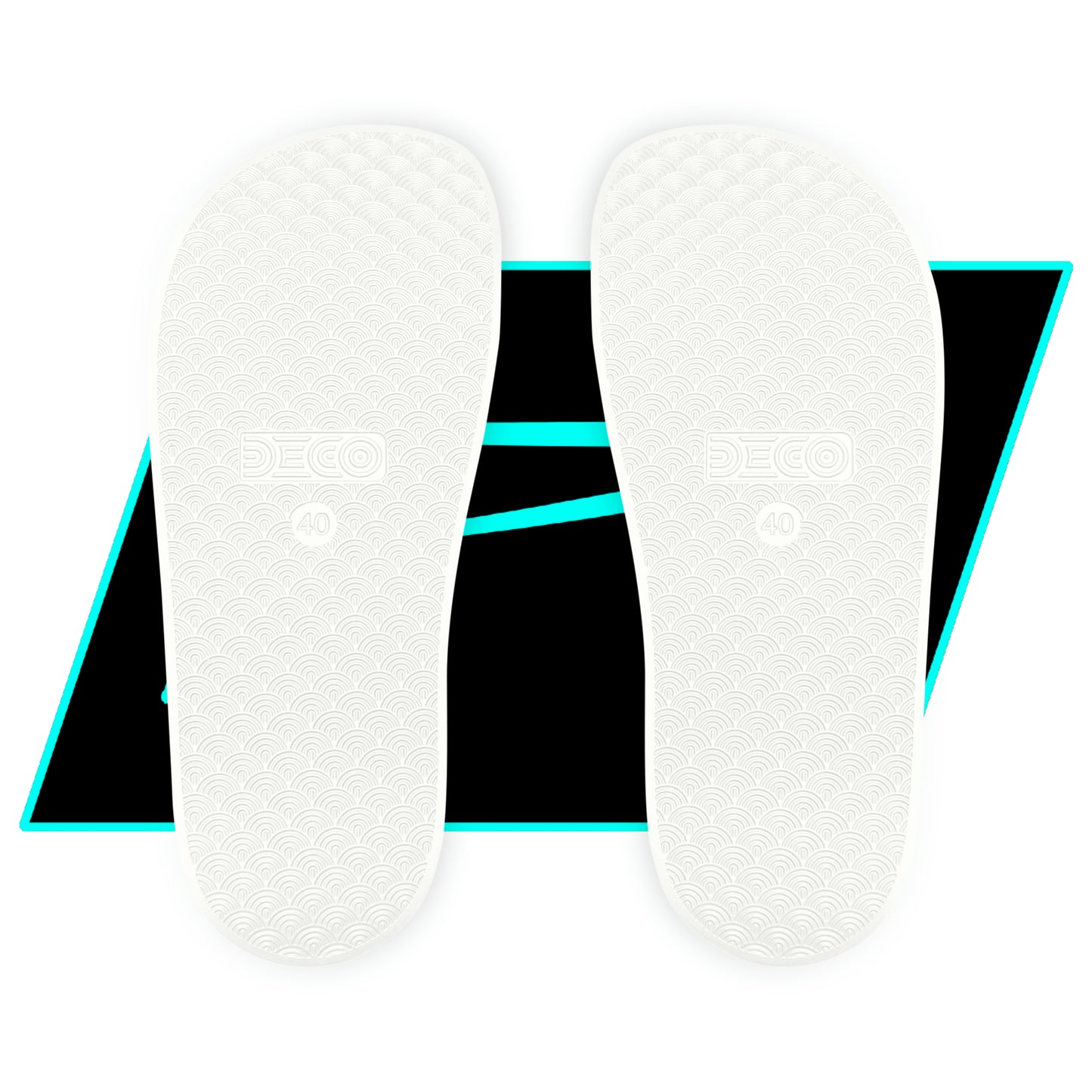 Dudda$ "Lightning Blue" Black Slides (Mens)