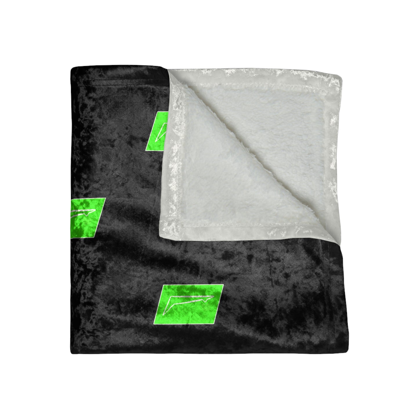 Dudda$ "Lime Elite-Black" Crushed Velvet Blanket