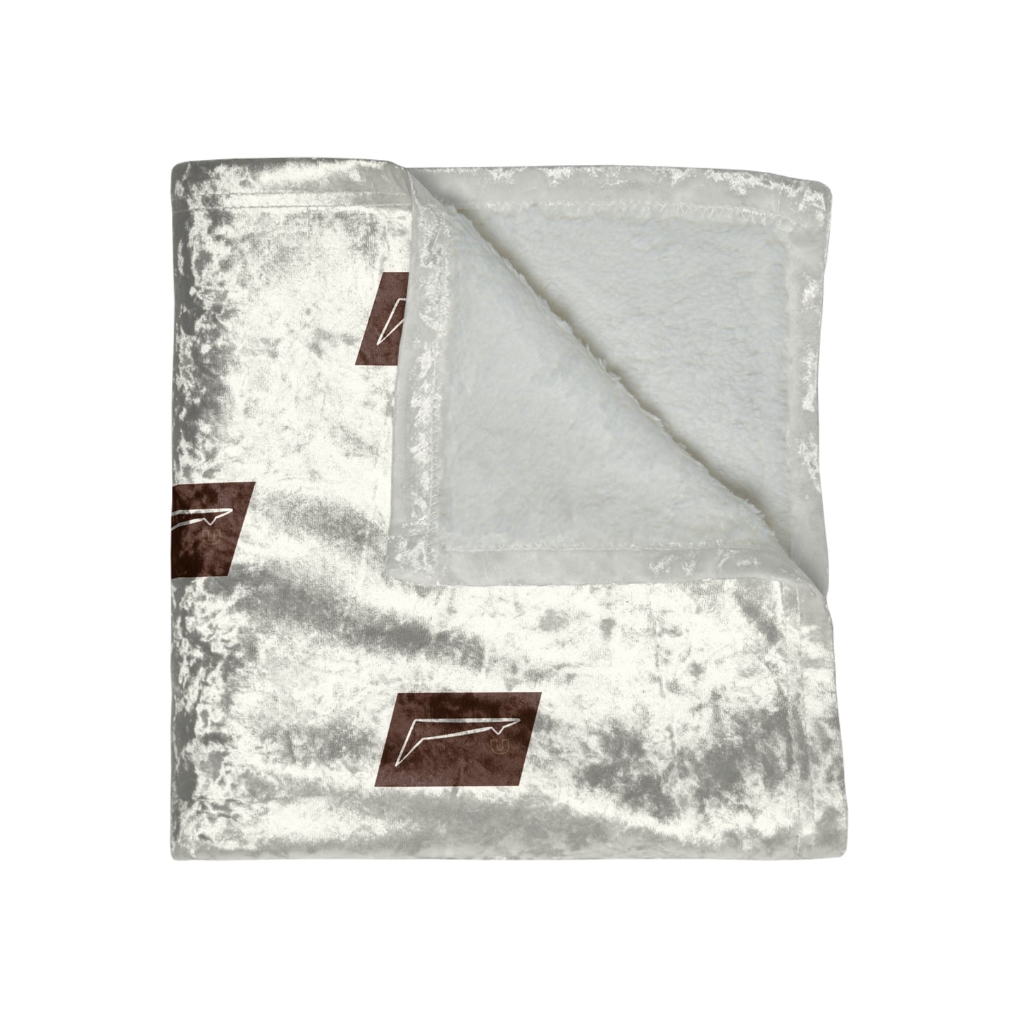 Dudda$ "Brownie-White" Crushed Velvet Blanket