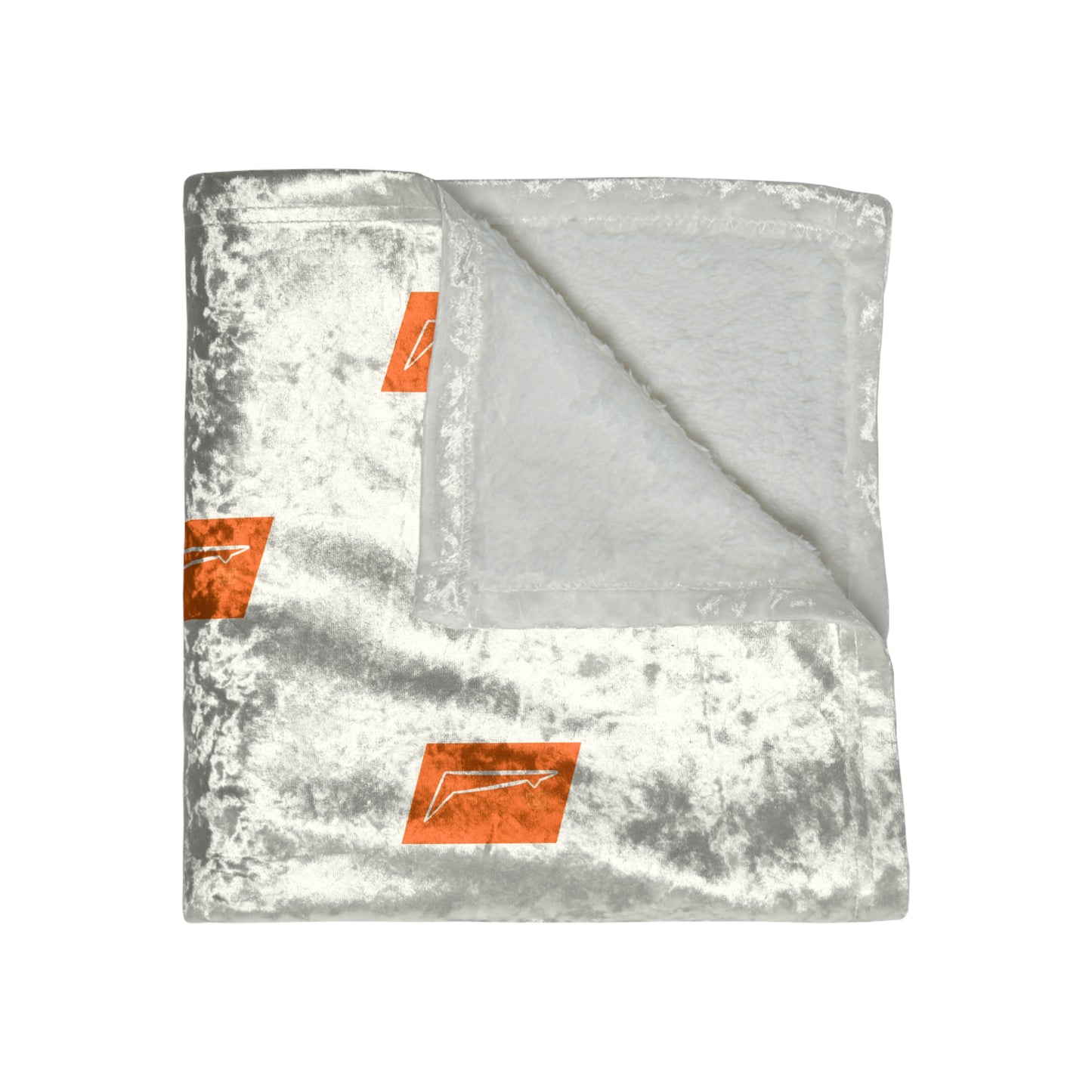 Dudda$ "Summer Orange-White" Crushed Velvet Blanket