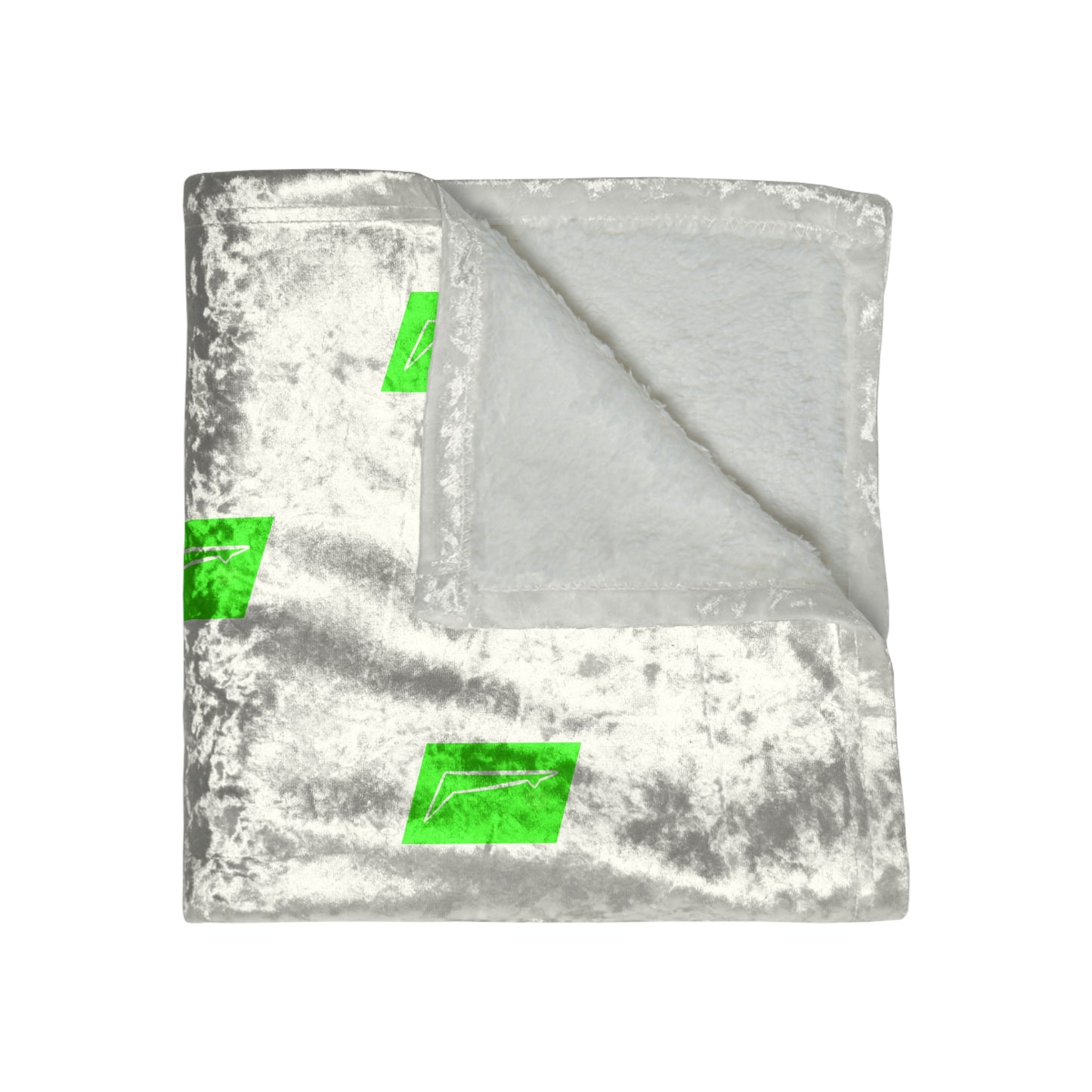 Dudda$ "Lime Elite-White" Crushed Velvet Blanket