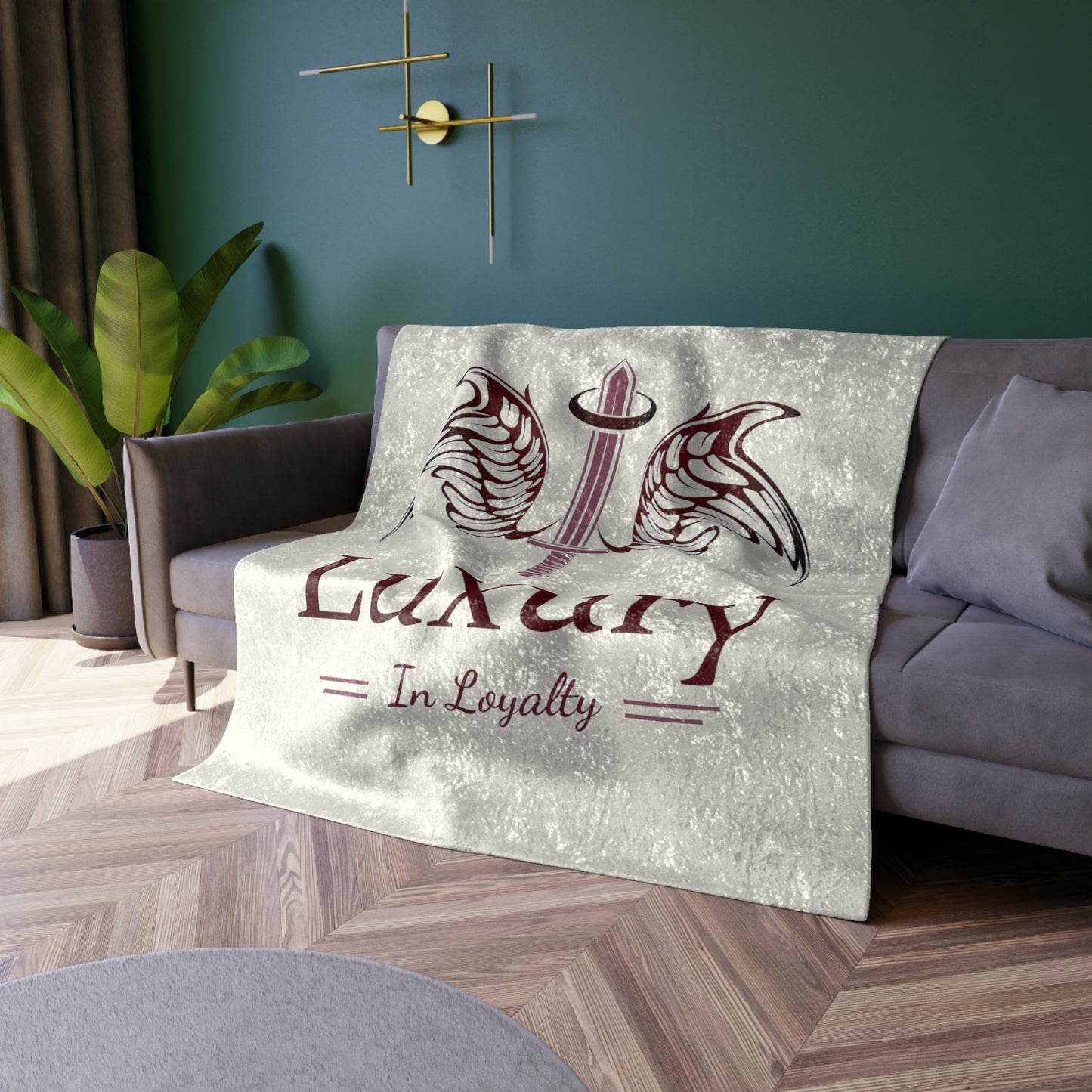 Dudda$ L.I.L "Cherry-White" Crushed Velvet Blanket