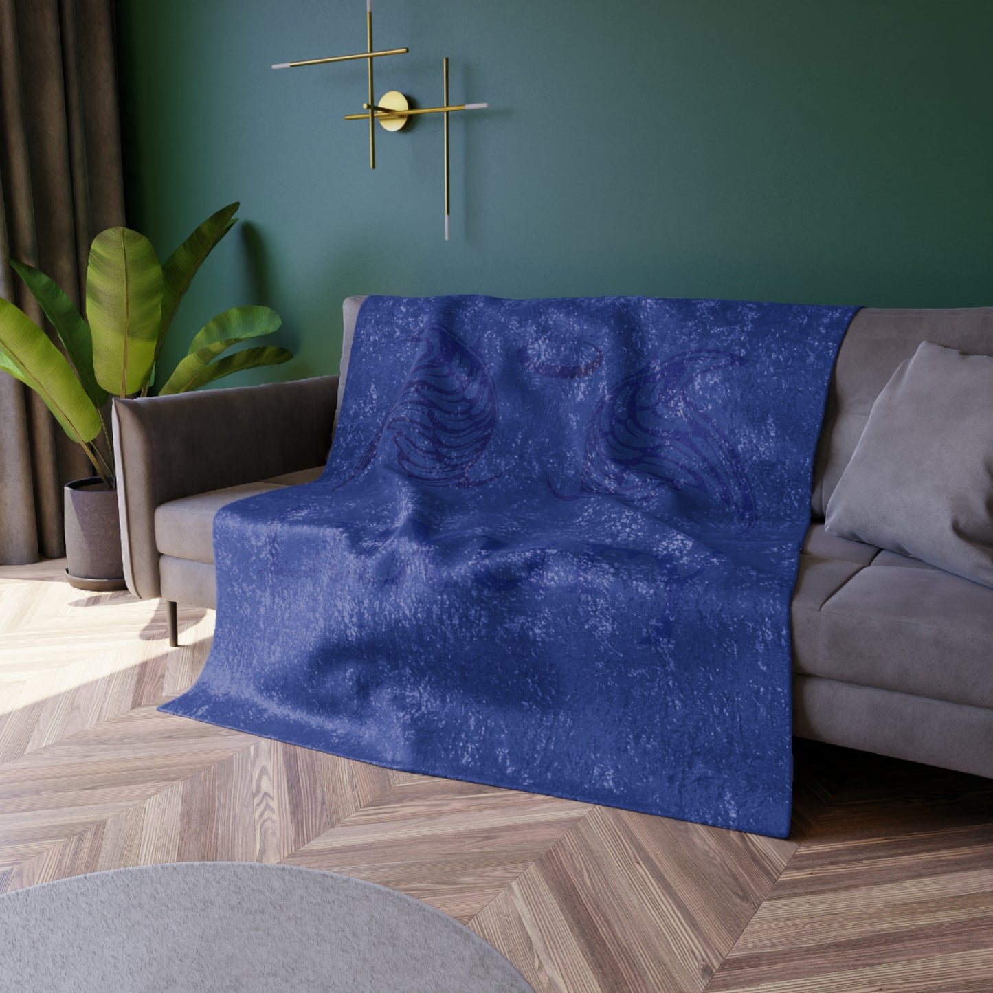 Dudda$ L.I.L "Big Blue" Crushed Velvet Blanket