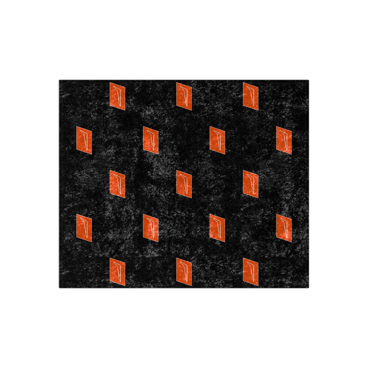 Dudda$ "Florida Orange-Black" Crushed Velvet Blanket