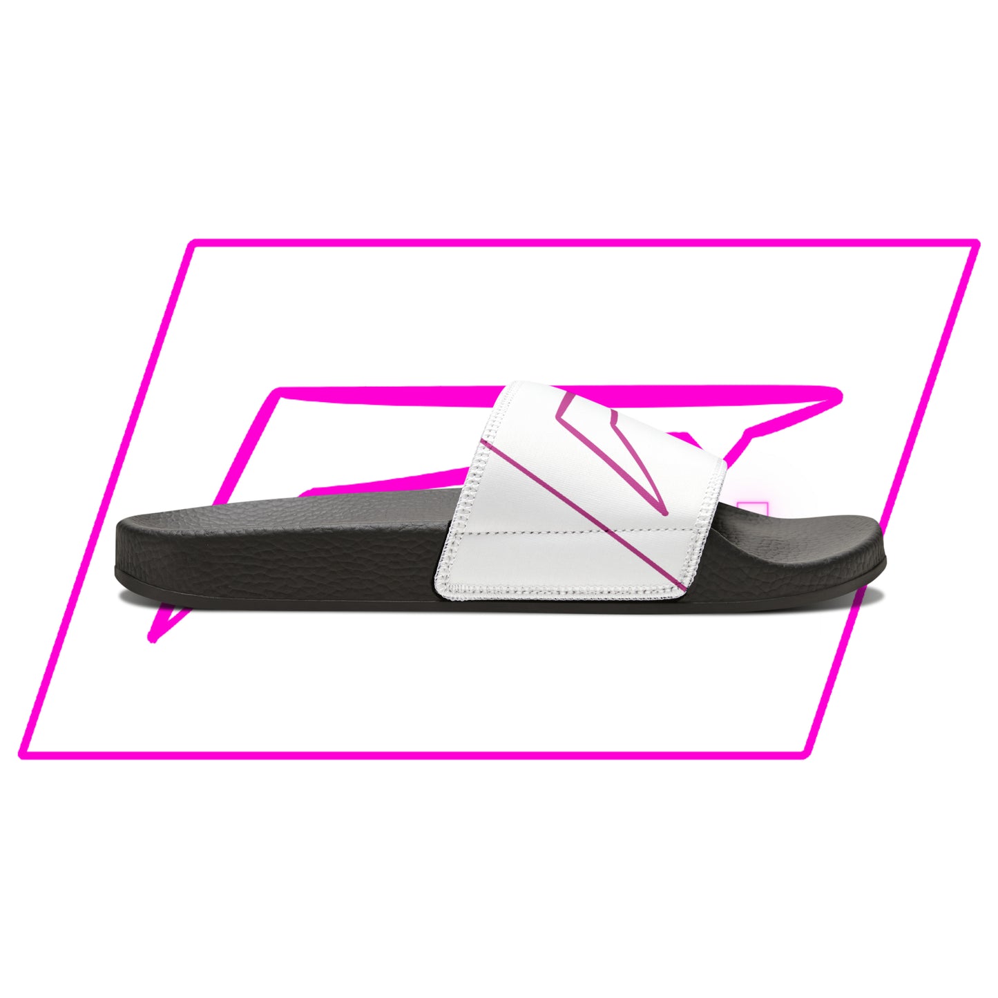 Dudda$ "Pink Heat" White Slides (Mens)