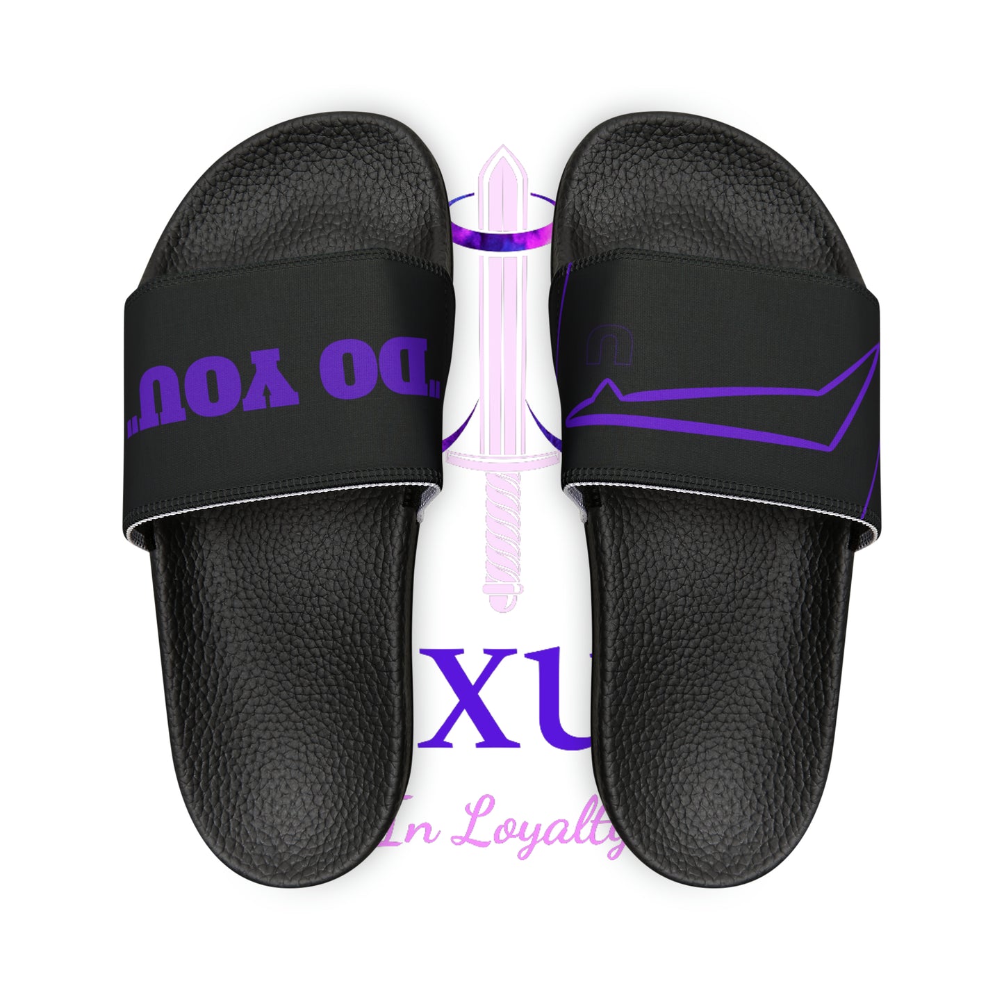 Dudda$ "Purple Pilot" Black Slides (Mens)