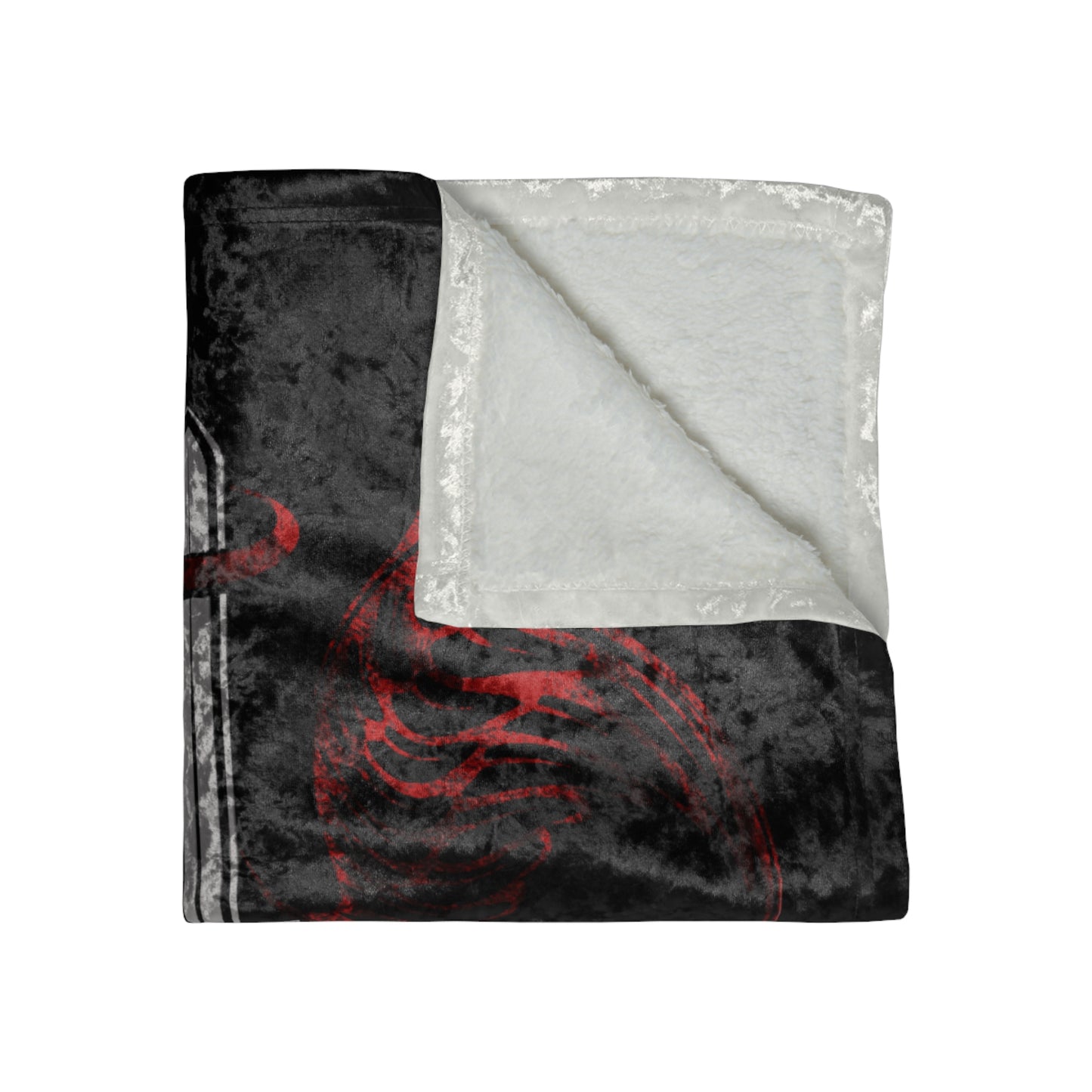 Dudda$ L.I.L "Cardinal-Black" Crushed Velvet Blanket