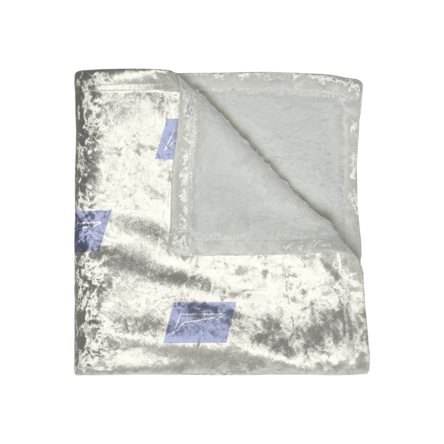 Dudda$ "Violet-White" Crushed Velvet Blanket