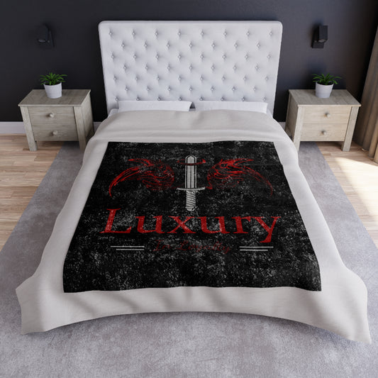 Dudda$ L.I.L "Cardinal-Black" Crushed Velvet Blanket