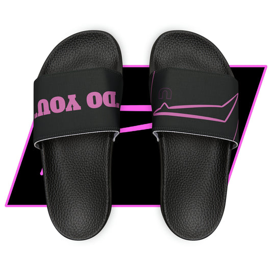 Dudda$ "Barbie Pink" Black Slides (Mens)