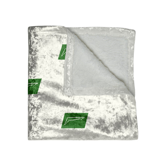 Dudda$ "Forest-White" Crushed Velvet Blanket