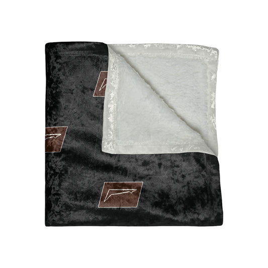 Dudda$ "Brownie-Black" Crushed Velvet Blanket