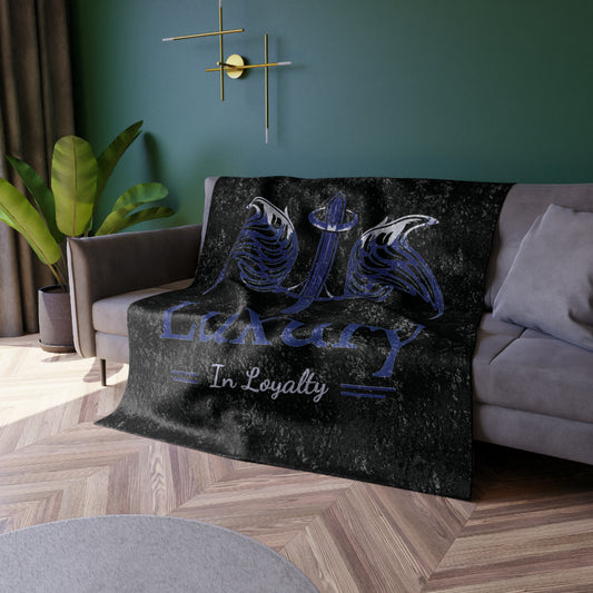 Dudda$ L.I.L "Navy-Black" Crushed Velvet Blanket