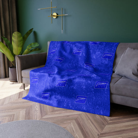 Dudda$ "Big Blue" Crushed Velvet Blanket