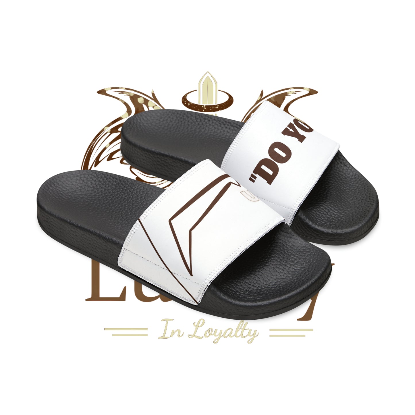 Dudda$ "Brownie" White Slides (Mens)