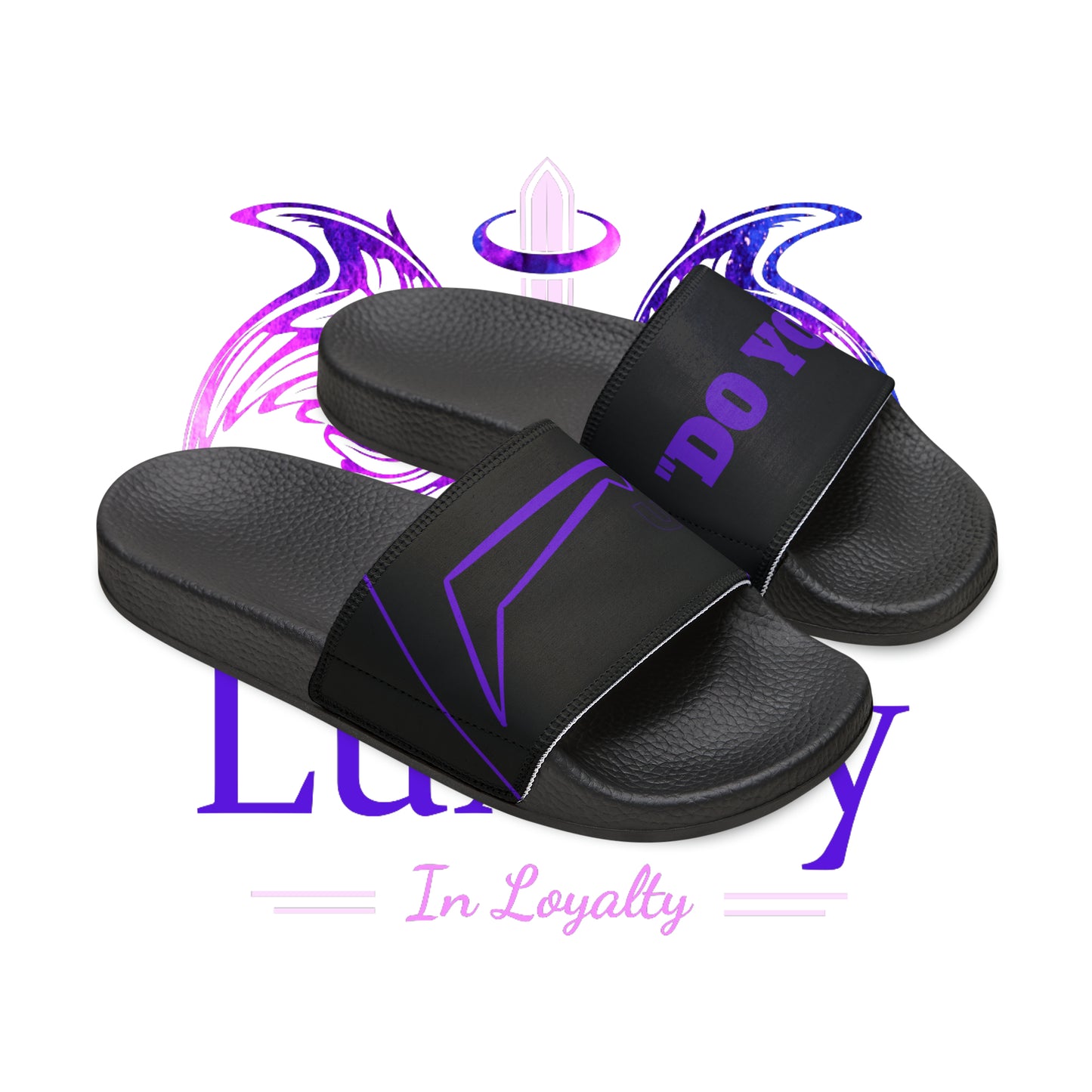 Dudda$ "Purple Pilot" Black Slides (Mens)