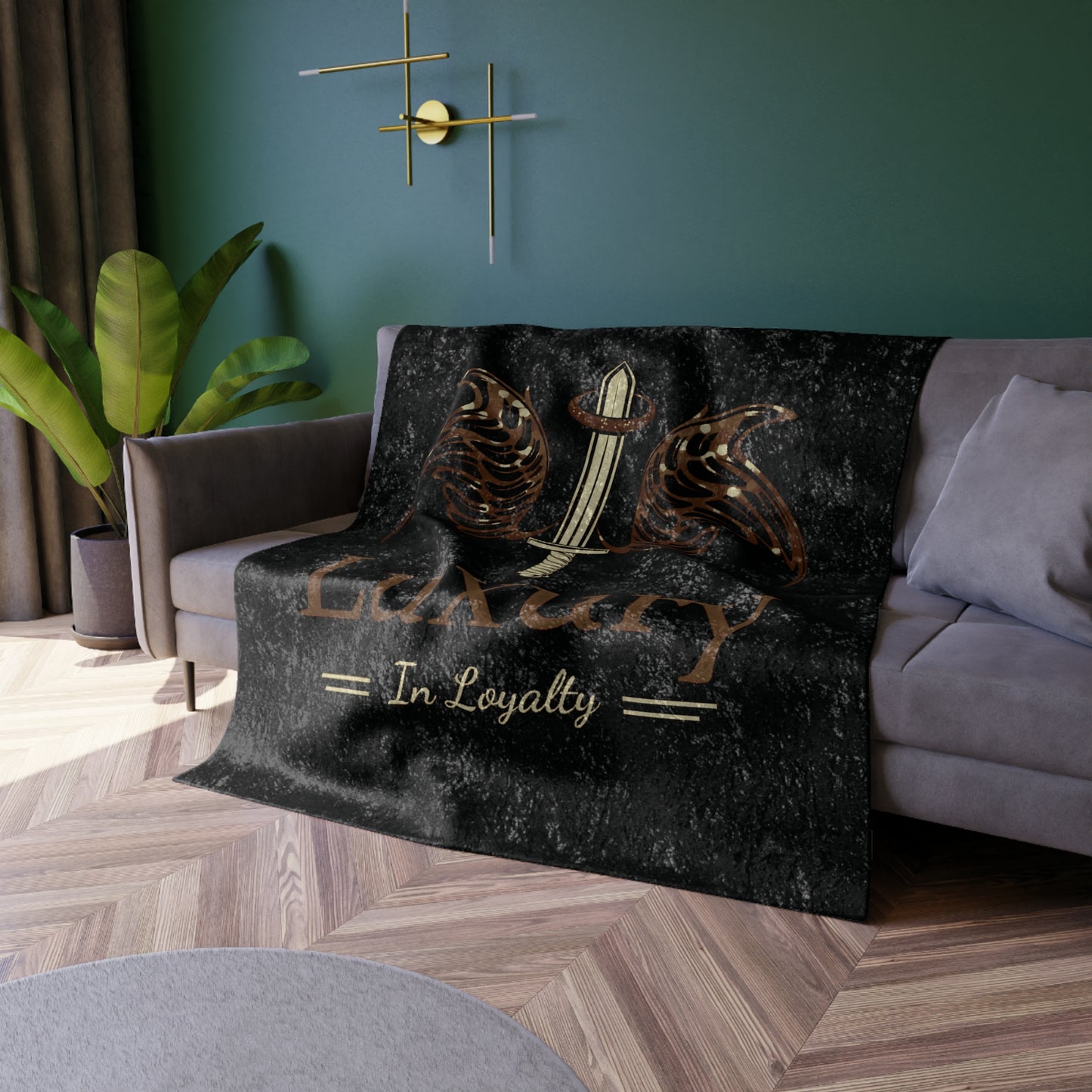 Dudda$ L.I.L "Brownie-Black" Crushed Velvet Blanket