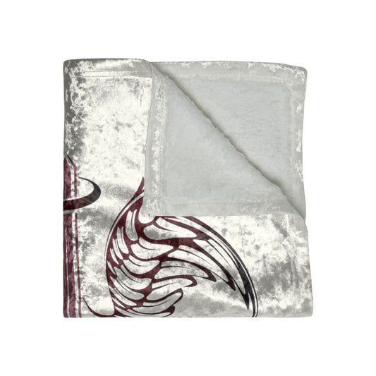 Dudda$ L.I.L "Cherry-White" Crushed Velvet Blanket