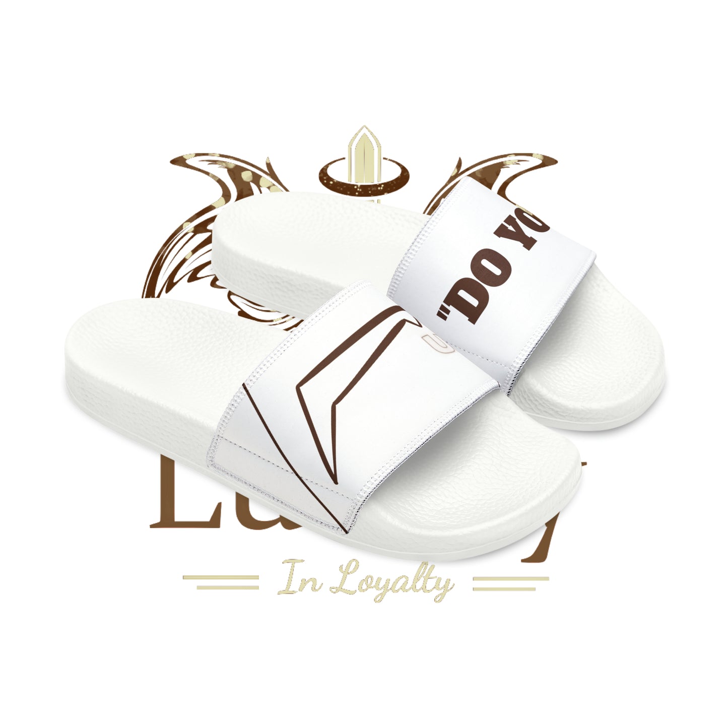 Dudda$ "Brownie" White Slides (Mens)