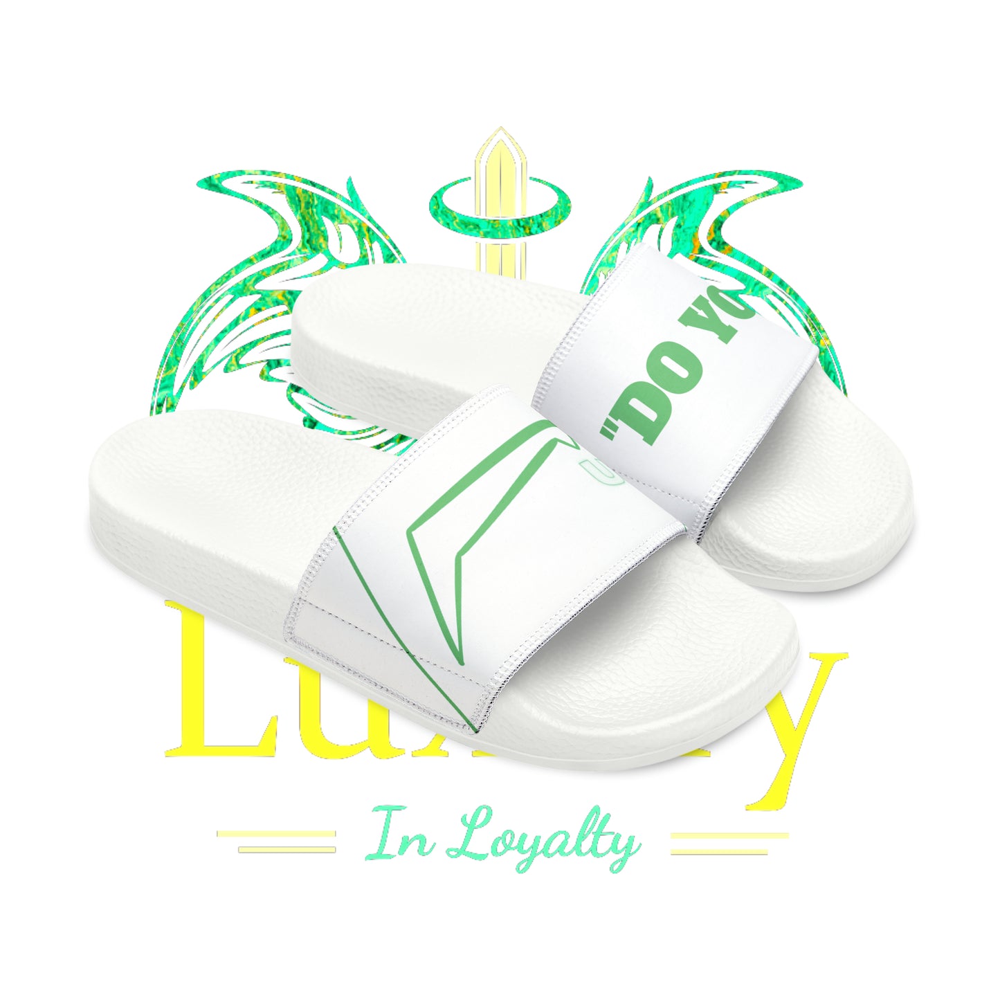 Dudda$ "Aqua" White Slides (Mens)