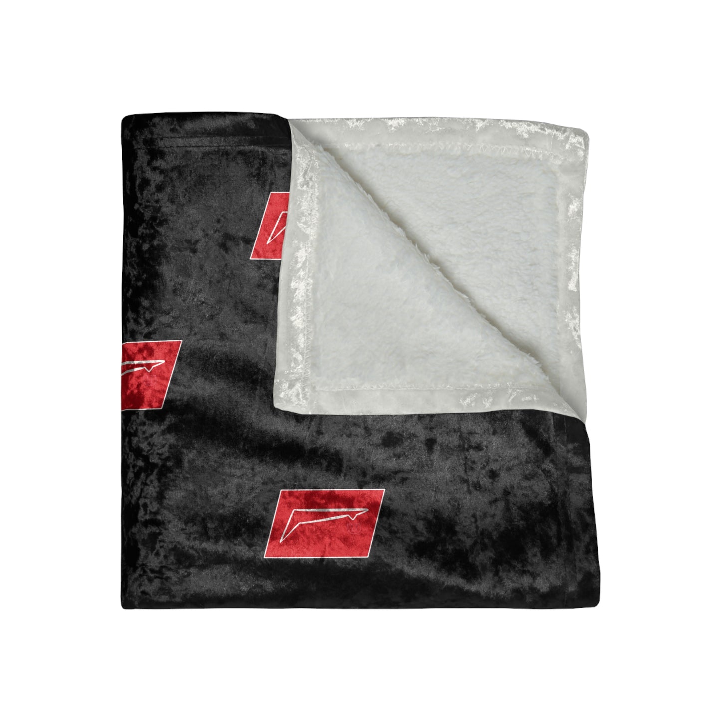 Dudda$ "Cardinal-Black" Crushed Velvet Blanket