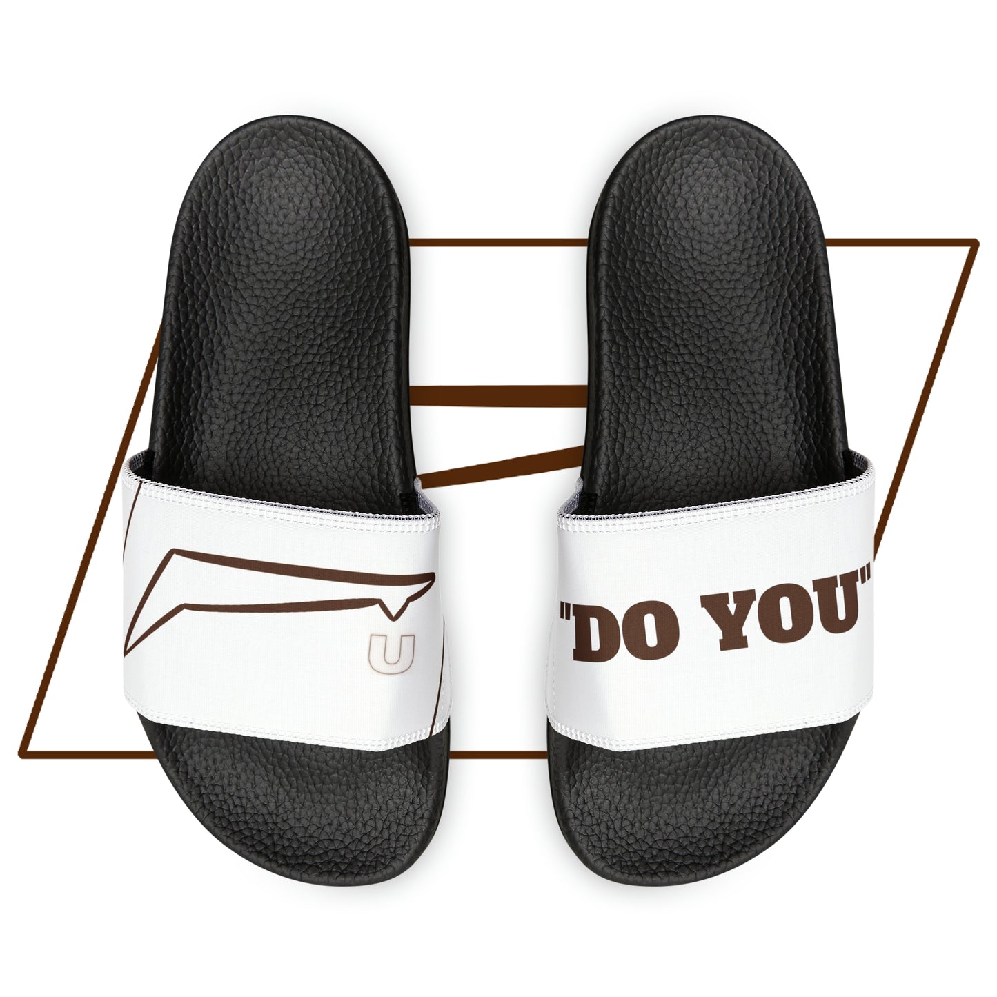 Dudda$ "Brownie" White Slides (Mens)