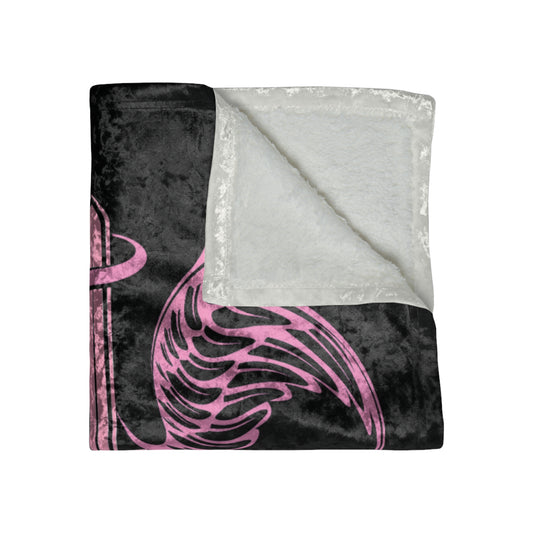 Dudda$ L.I.L "Barbie Pink-Black" Crushed Velvet Blanket