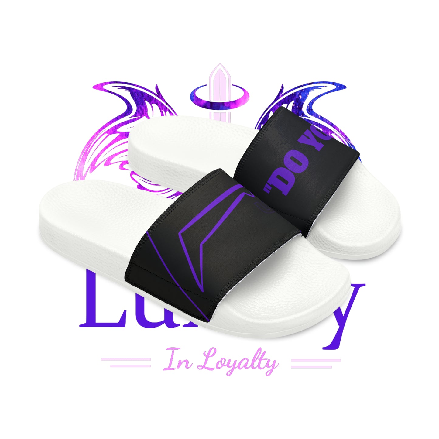 Dudda$ "Purple Pilot" Black Slides (Mens)