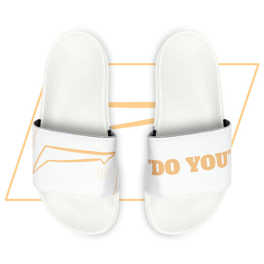 Dudda$ "Beach Brown" White Slides (Mens)