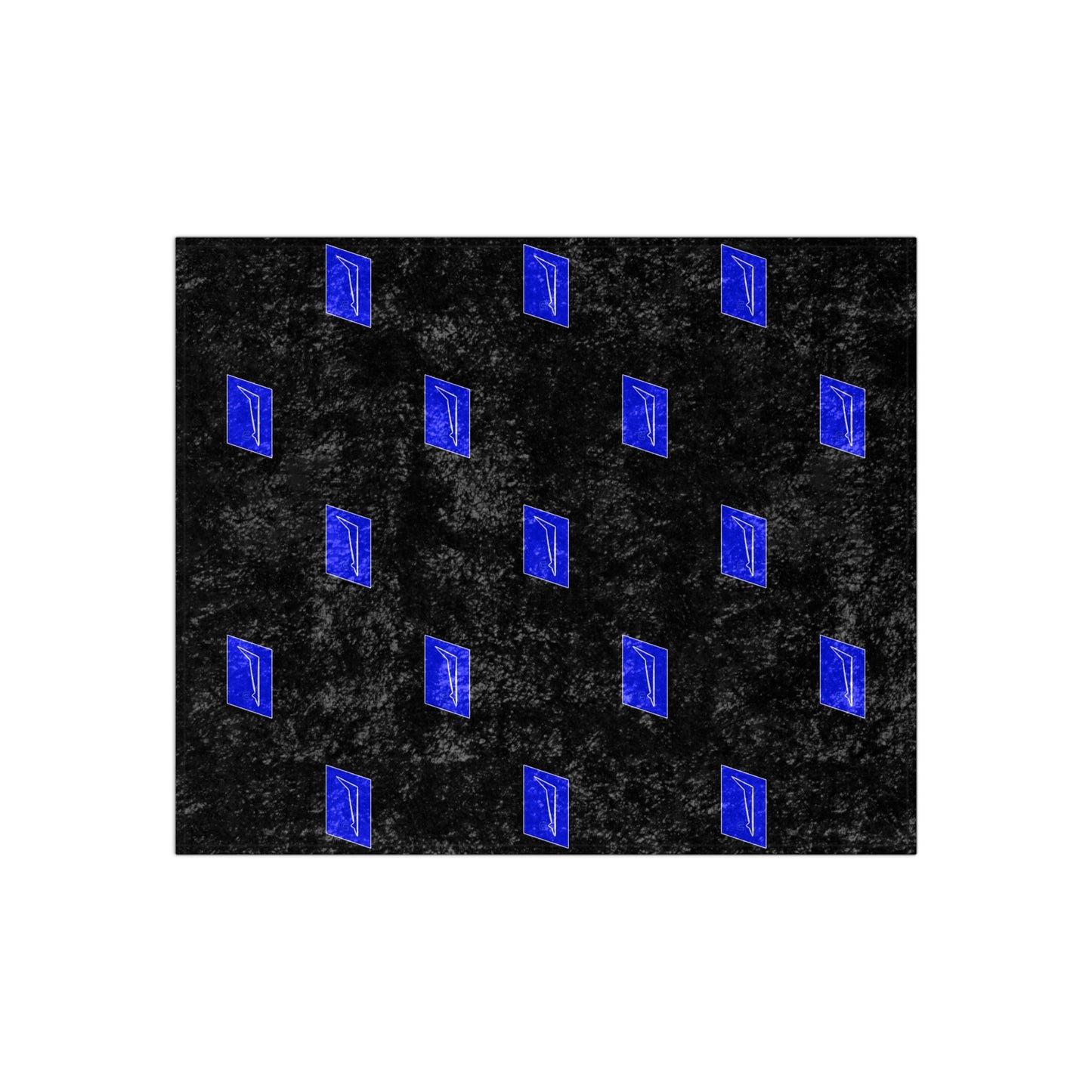Dudda$ "Big Blue-Black" Crushed Velvet Blanket
